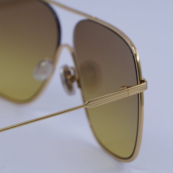 Victoria Beckham VB132S 709 Sunglasses Gold Aviator Frame, Brown Lenses - Picture 9 of 10